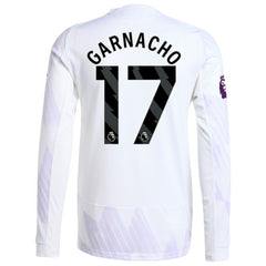Adidas - Alejandro Garnacho Manchester United 2025/26 Away Long Sleeve Player Jersey - White