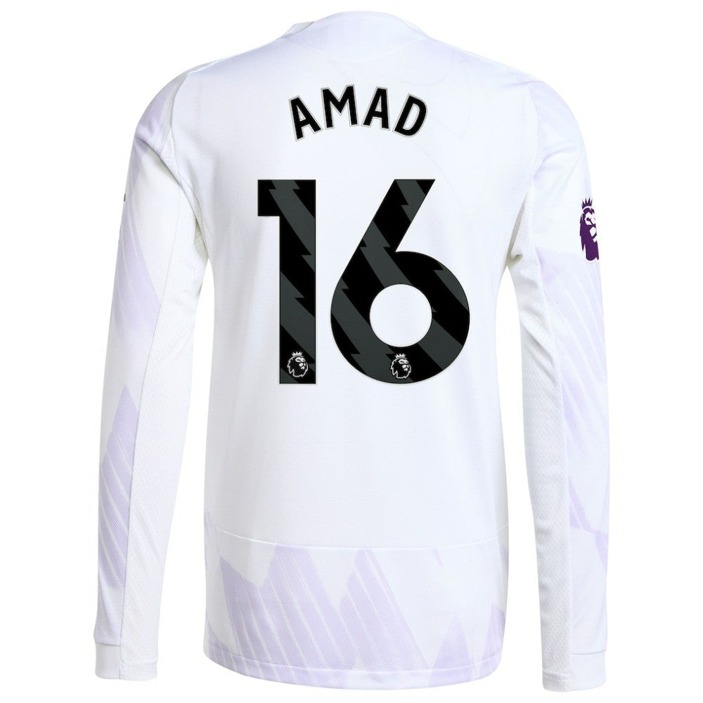 Adidas - Amad Diallo Manchester United 2025/26 Away Long Sleeve Player Jersey - White
