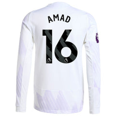 Adidas - Amad Diallo Manchester United 2025/26 Away Long Sleeve Player Jersey - White