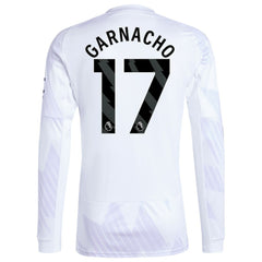 Adidas - Alejandro Garnacho Manchester United 2025/26 Away Replica Long Sleeve Player Jersey - White