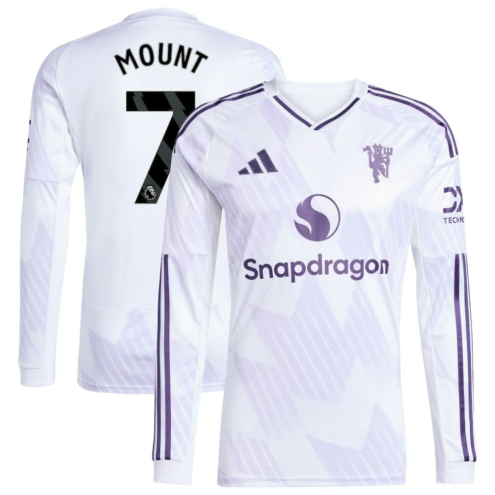 Adidas - Mason Mount Manchester United 2025/26 Away Replica Long Sleeve Player Jersey - White