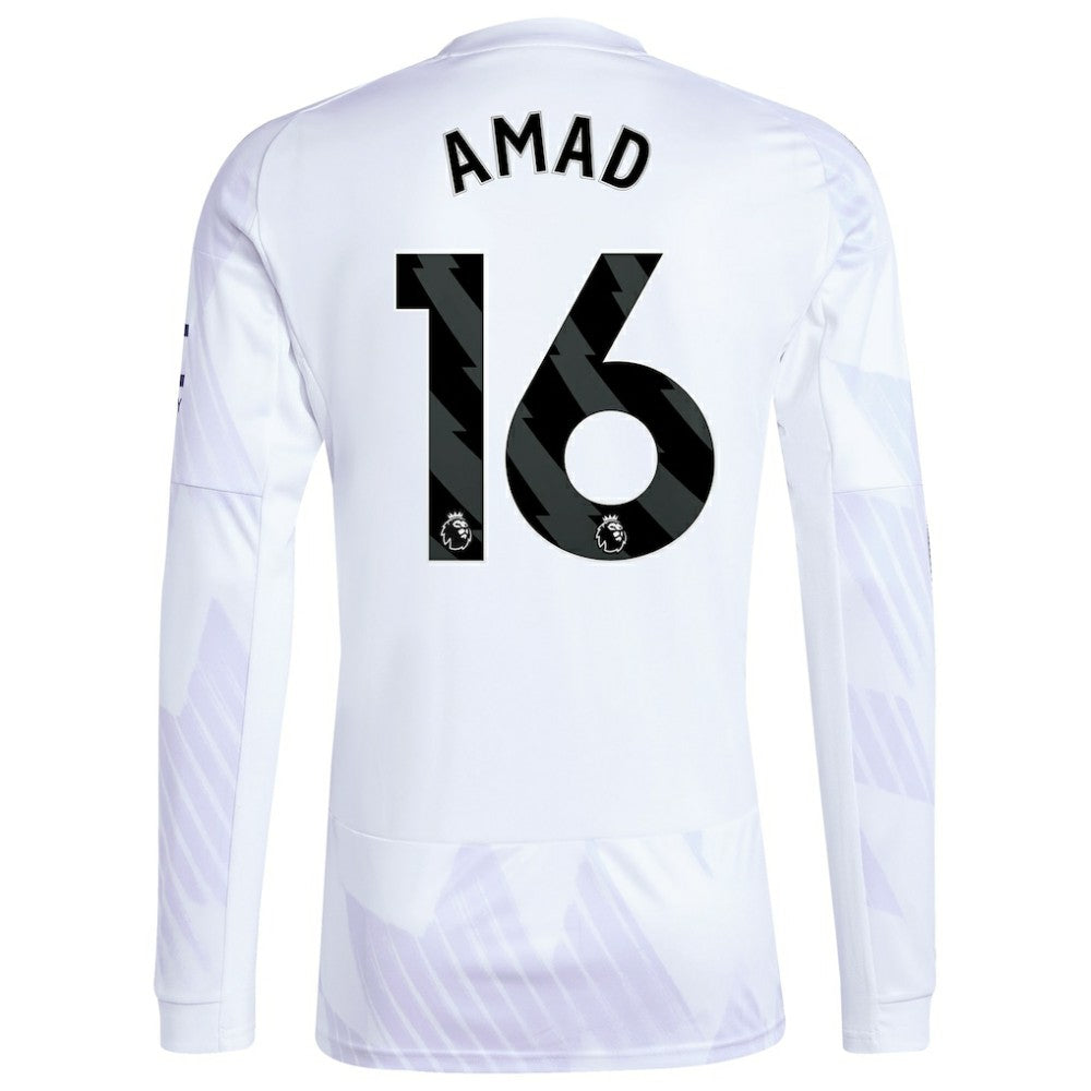 Adidas - Amad Diallo Manchester United 2025/26 Away Replica Long Sleeve Player Jersey - White