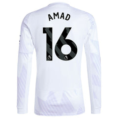 Adidas - Amad Diallo Manchester United 2025/26 Away Replica Long Sleeve Player Jersey - White