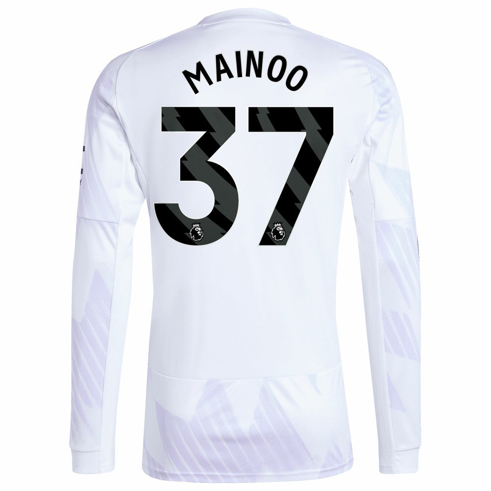 Adidas - Kobbie Mainoo Manchester United 2025/26 Away Replica Long Sleeve Player Jersey - White