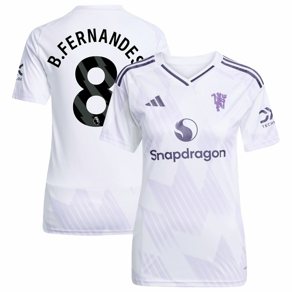 Adidas - Bruno Fernandes Manchester United Women's 2025/26 Away Replica Player Jersey - White