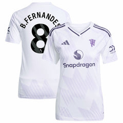 Adidas - Bruno Fernandes Manchester United Women's 2025/26 Away Replica Player Jersey - White