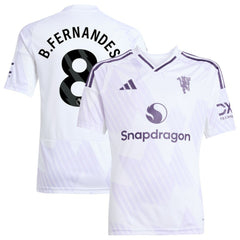 Adidas - Bruno Fernandes Manchester United Youth 2025/26 Away Replica Player Jersey - White