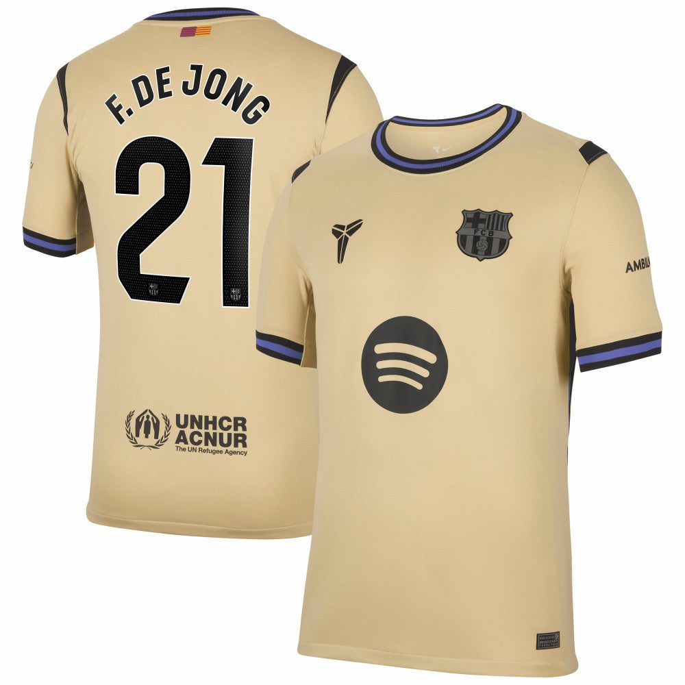 Nike - Frenkie de Jong Barcelona 2025/26 Away Stadium Replica Jersey - Gold