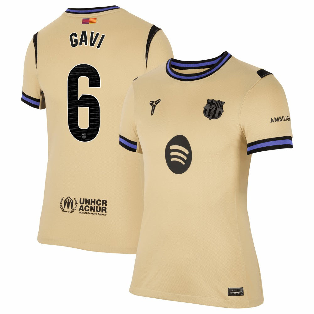 Nike - Gavi Barcelona Women's 2025/26 Away Stadium Replica Jersey - Gold