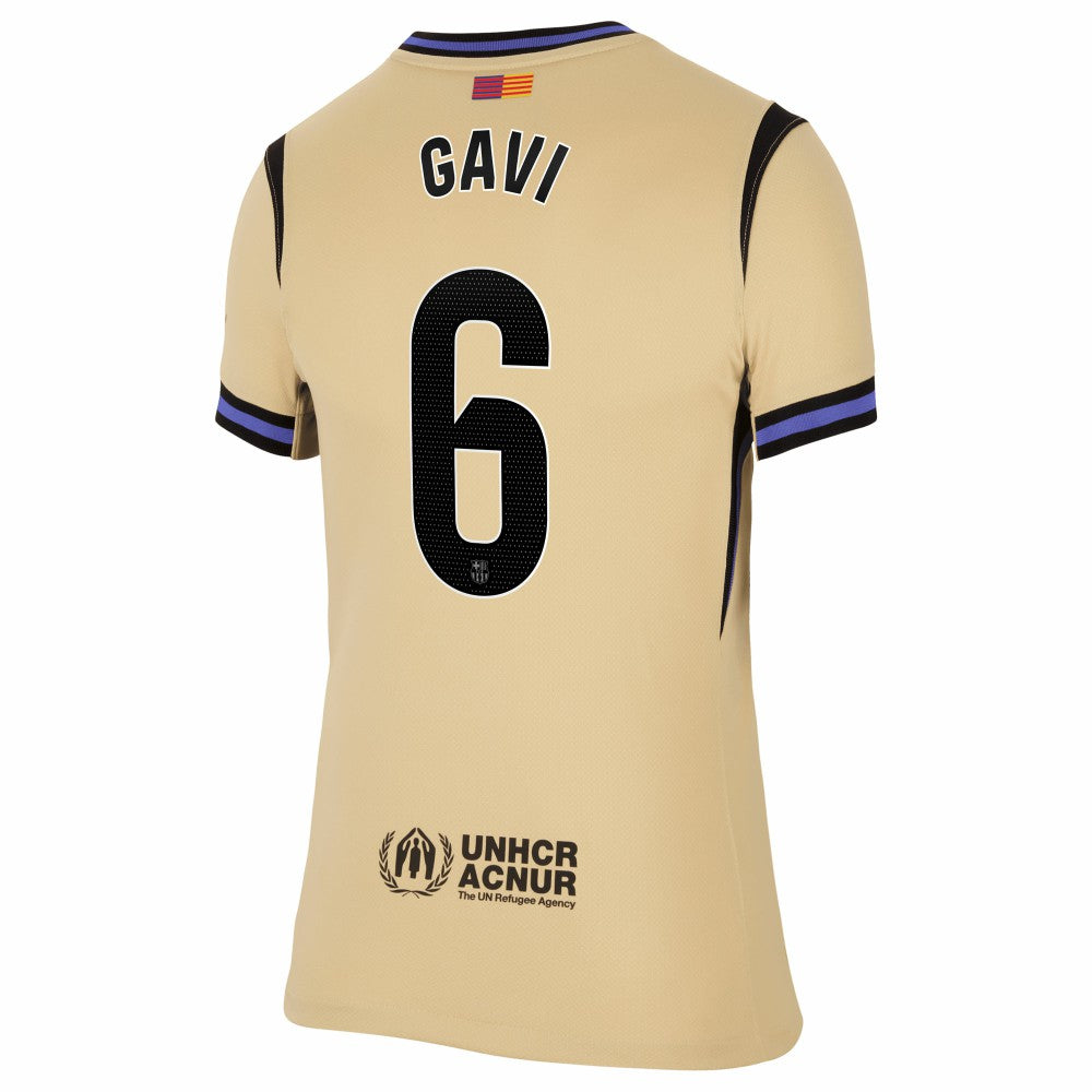 Nike - Gavi Barcelona Women's 2025/26 Away Stadium Replica Jersey - Gold