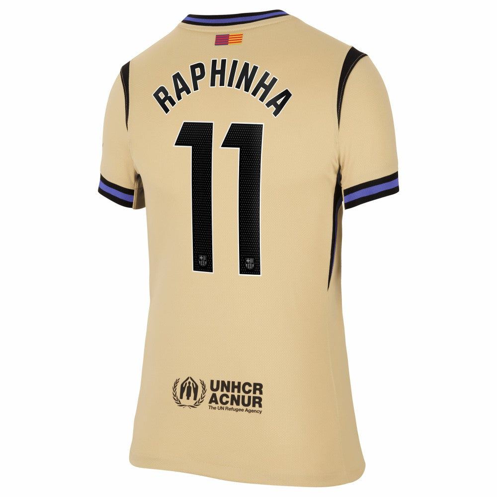 Nike - Raphinha Barcelona Women's 2025/26 Away Stadium Replica Jersey - Gold