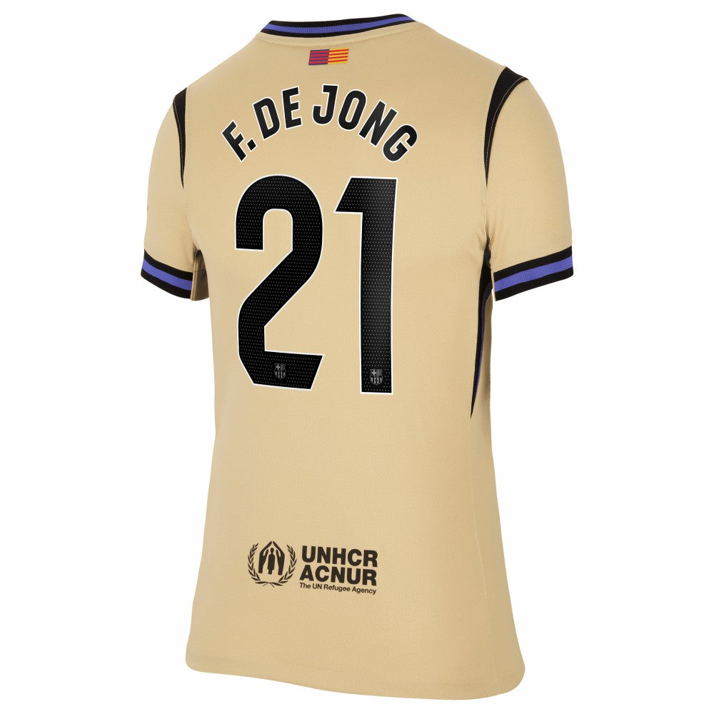 Nike - Frenkie de Jong Barcelona Women's 2025/26 Away Stadium Replica Jersey - Gold