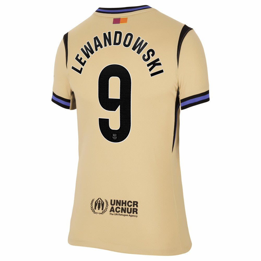 Nike - Robert Lewandowski Barcelona Women's 2025/26 Away Stadium Replica Jersey - Gold