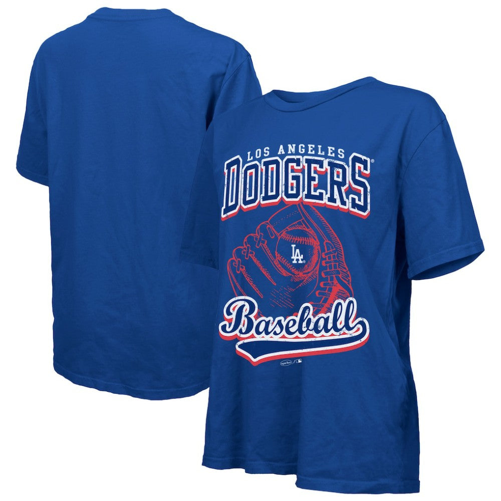 Los Angeles Dodgers Majestic Threads Women's Oversized First Base T-Shirt Outlet