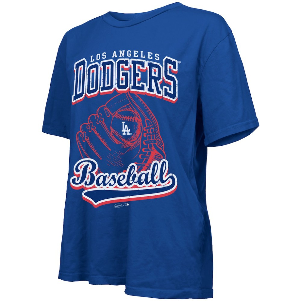 Los Angeles Dodgers Majestic Threads Women's Oversized First Base T-Shirt Outlet