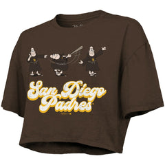 San Diego Padres Majestic Threads Women's Boxy Crop T-Shirt Outlet