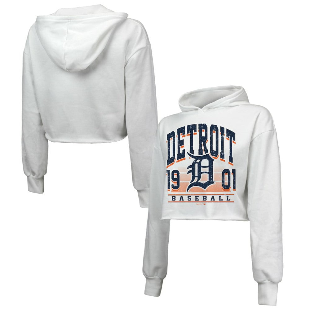 Detroit Tigers Majestic Threads Women's Cropped Have A Field Day Tri-Blend Hoodie Outlet