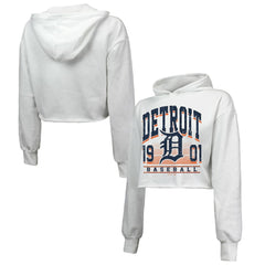 Detroit Tigers Majestic Threads Women's Cropped Have A Field Day Tri-Blend Hoodie Outlet