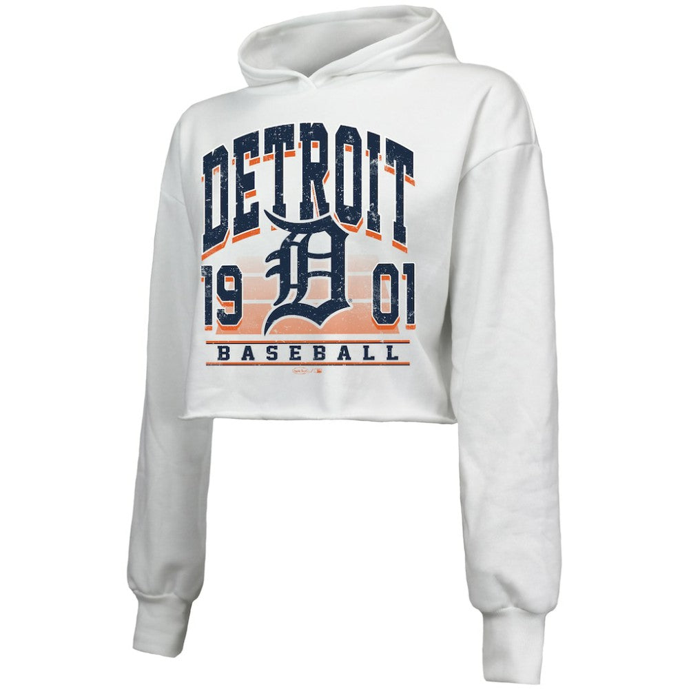 Detroit Tigers Majestic Threads Women's Cropped Have A Field Day Tri-Blend Hoodie Outlet