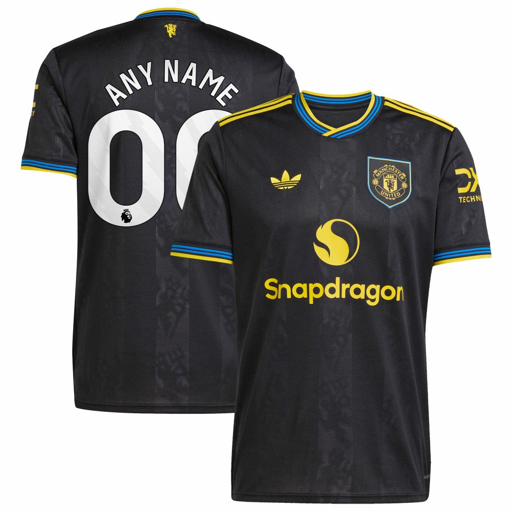 Adidas - Manchester United 2025/26 Third Replica Custom Jersey - Black