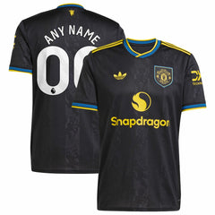 Adidas - Manchester United 2025/26 Third Replica Custom Jersey - Black