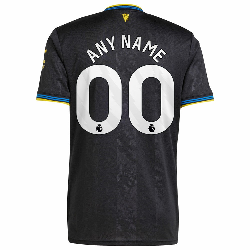 Adidas - Manchester United 2025/26 Third Replica Custom Jersey - Black