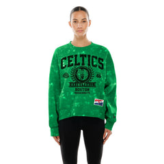 New Era Boston Celtics Women's Throwback Collection Mineral Wash Crewneck Sweatshirt Kelly Green