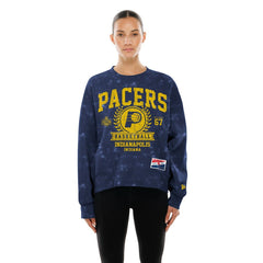 New Era Indiana Pacers Women's Throwback Collection Mineral Wash Crewneck Sweatshirt Navy