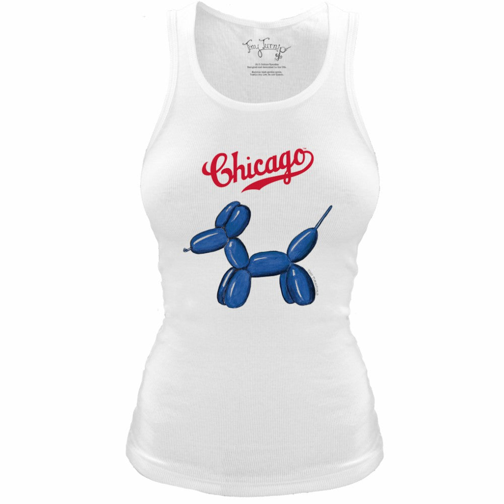 Chicago Cubs Tiny Turnip Women's Fitted Balloon Dog Tri-Blend Tank Top Outlet