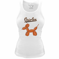 Baltimore Orioles Tiny Turnip Women's Fitted Balloon Dog Tri-Blend Tank Top for sale