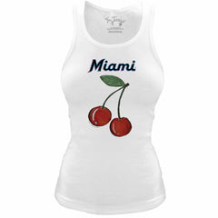 Miami Marlins Tiny Turnip Women's Fitted Cherries Tri-Blend Tank Top Online