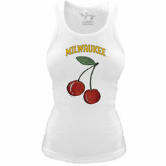 Milwaukee Brewers Tiny Turnip Women's Fitted Cherries Tri-Blend Tank Top Sale