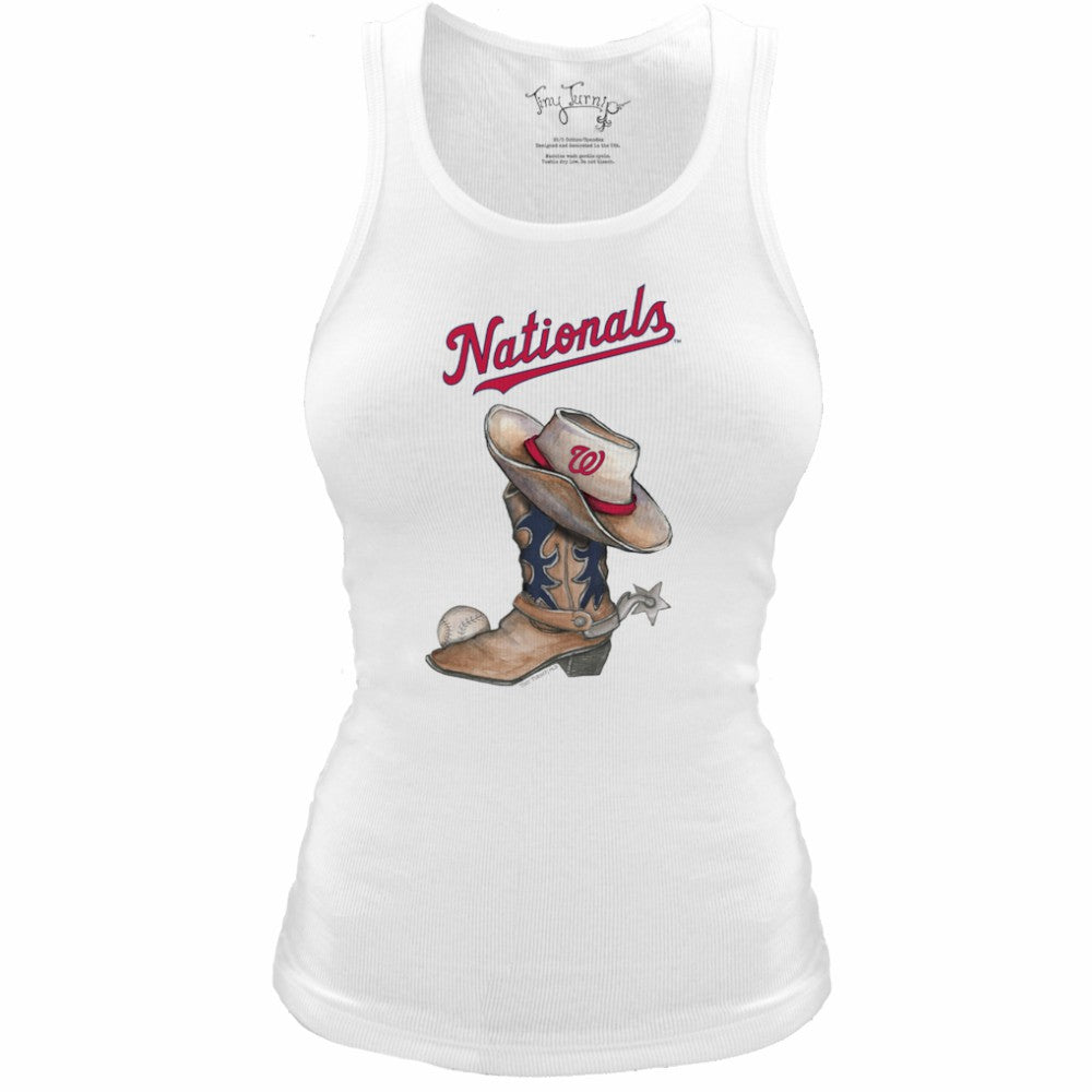 Washington Nationals Tiny Turnip Women's Fitted Vintage Cowboy Boot Tri-Blend Tank Top Sale