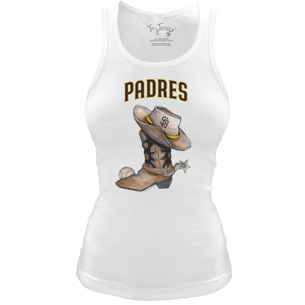 San Diego Padres Tiny Turnip Women's Fitted Vintage Cowboy Boot Tri-Blend Tank Top Sale