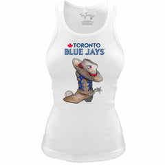 Toronto Blue Jays Tiny Turnip Women's Fitted Vintage Cowboy Boot Tri-Blend Tank Top Sale