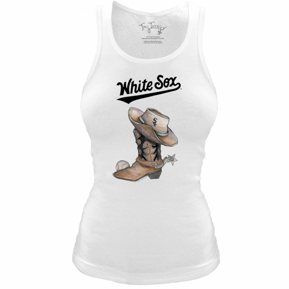 Chicago White Sox Tiny Turnip Women's Fitted Vintage Cowboy Boot Tri-Blend Tank Top Outlet