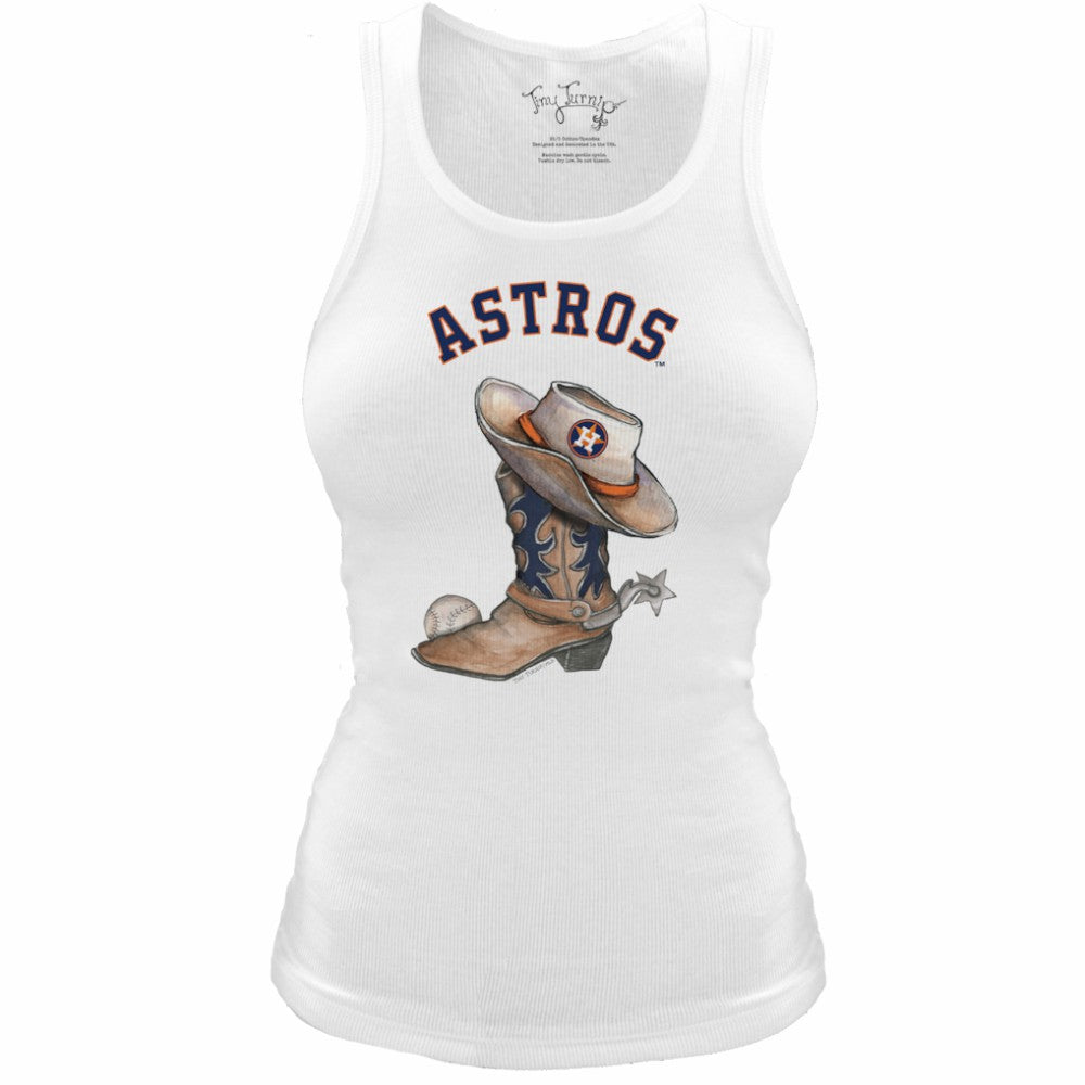 Houston Astros Tiny Turnip Women's Fitted Vintage Cowboy Boot Tri-Blend Tank Top Discount