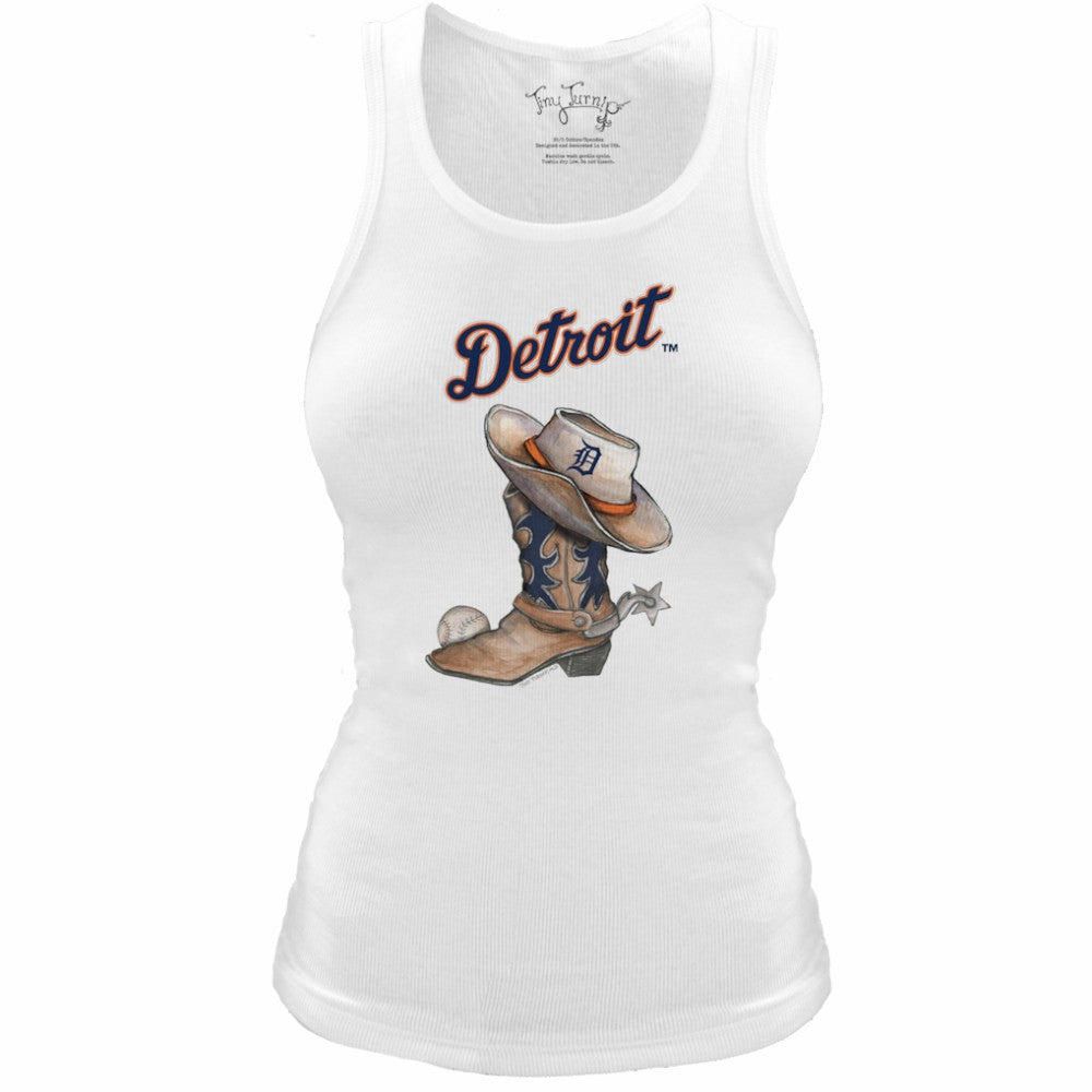 Detroit Tigers Tiny Turnip Women's Fitted Vintage Cowboy Boot Tri-Blend Tank Top Near Me