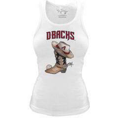 Arizona Diamondbacks Tiny Turnip Women's Fitted Vintage Cowboy Boot Tri-Blend Tank Top for sale