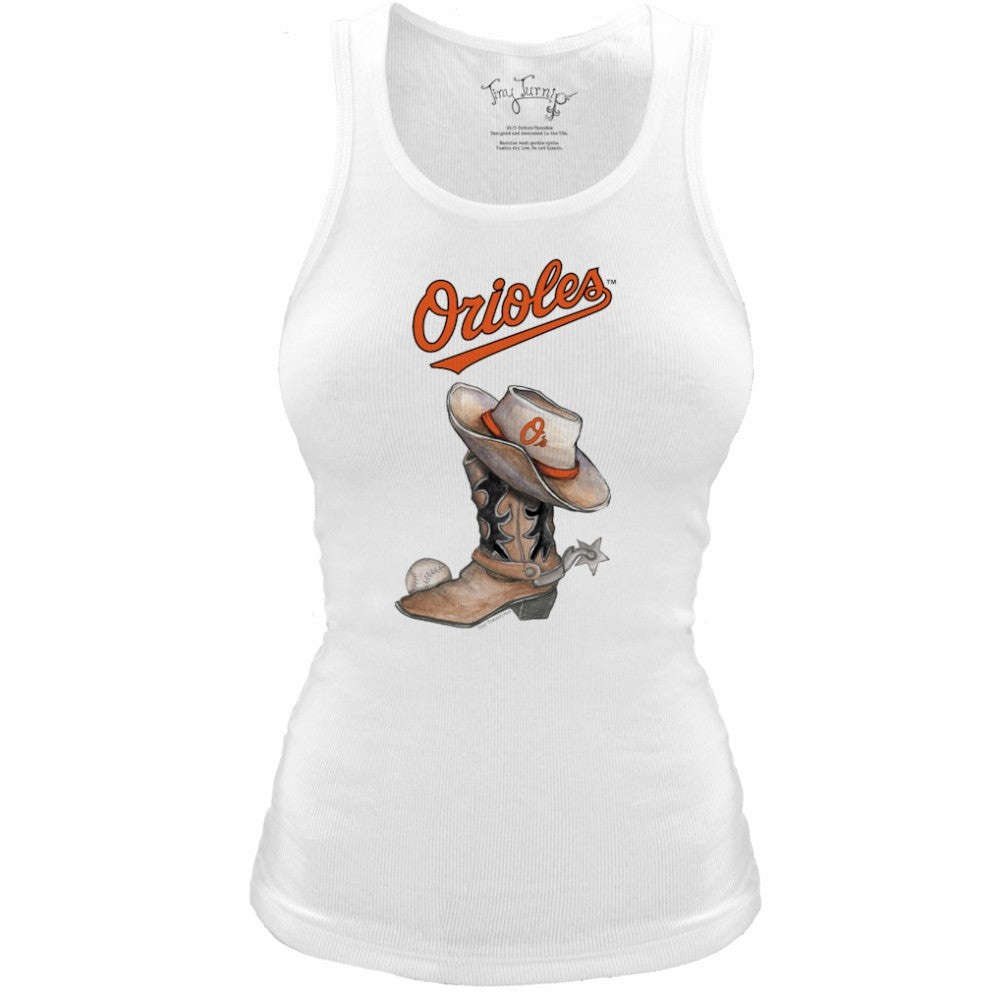 Baltimore Orioles Tiny Turnip Women's Fitted Vintage Cowboy Boot Tri-Blend Tank Top Near Me