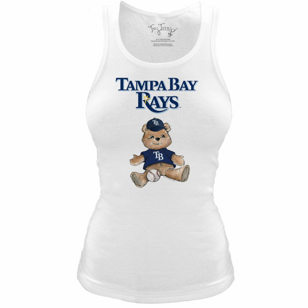 Tampa Bay Rays Tiny Turnip Women's Fitted Teddy Bear Tri-Blend Tank Top Sale