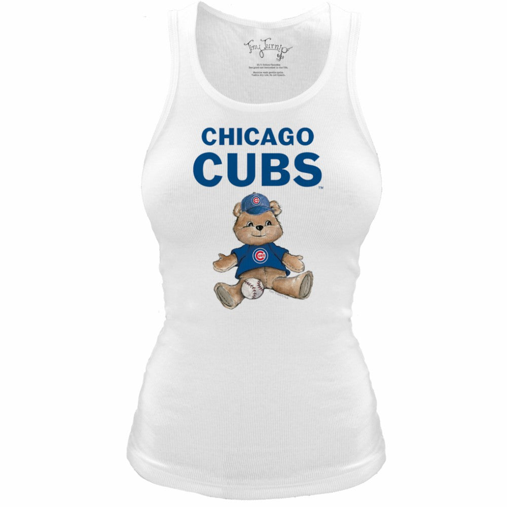 Chicago Cubs Tiny Turnip Women's Fitted Teddy Bear Tri-Blend Tank Top for sale