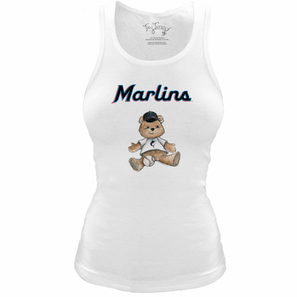 Miami Marlins Tiny Turnip Women's Fitted Teddy Bear Tri-Blend Tank Top Online