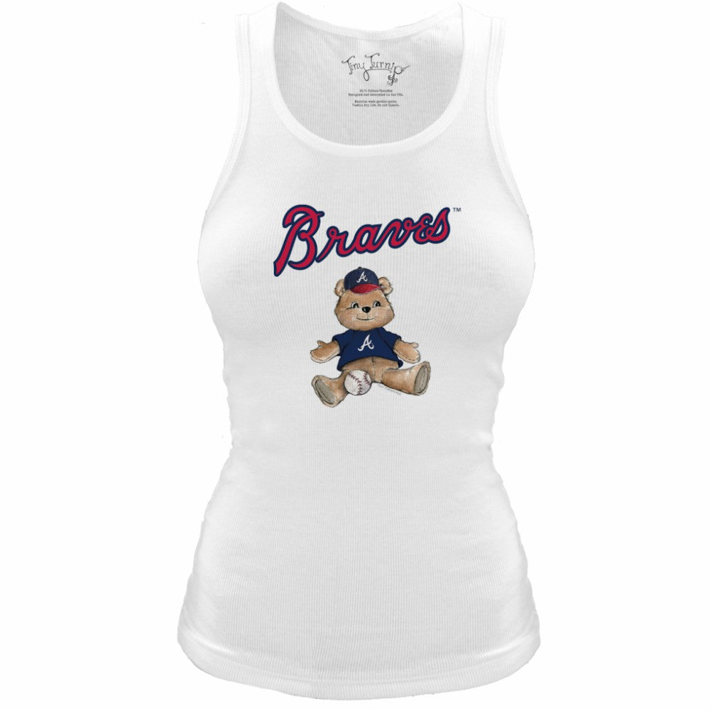 Atlanta Braves Tiny Turnip Women's Fitted Teddy Bear Tri-Blend Tank Top Discount