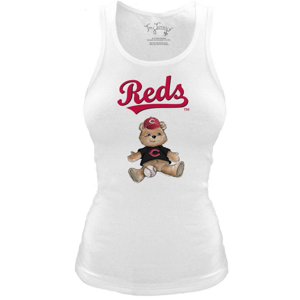 Cincinnati Reds Tiny Turnip Women's Fitted Teddy Bear Tri-Blend Tank Top Outlet