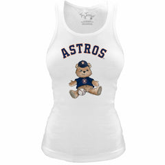 Houston Astros Tiny Turnip Women's Fitted Teddy Bear Tri-Blend Tank Top Outlet