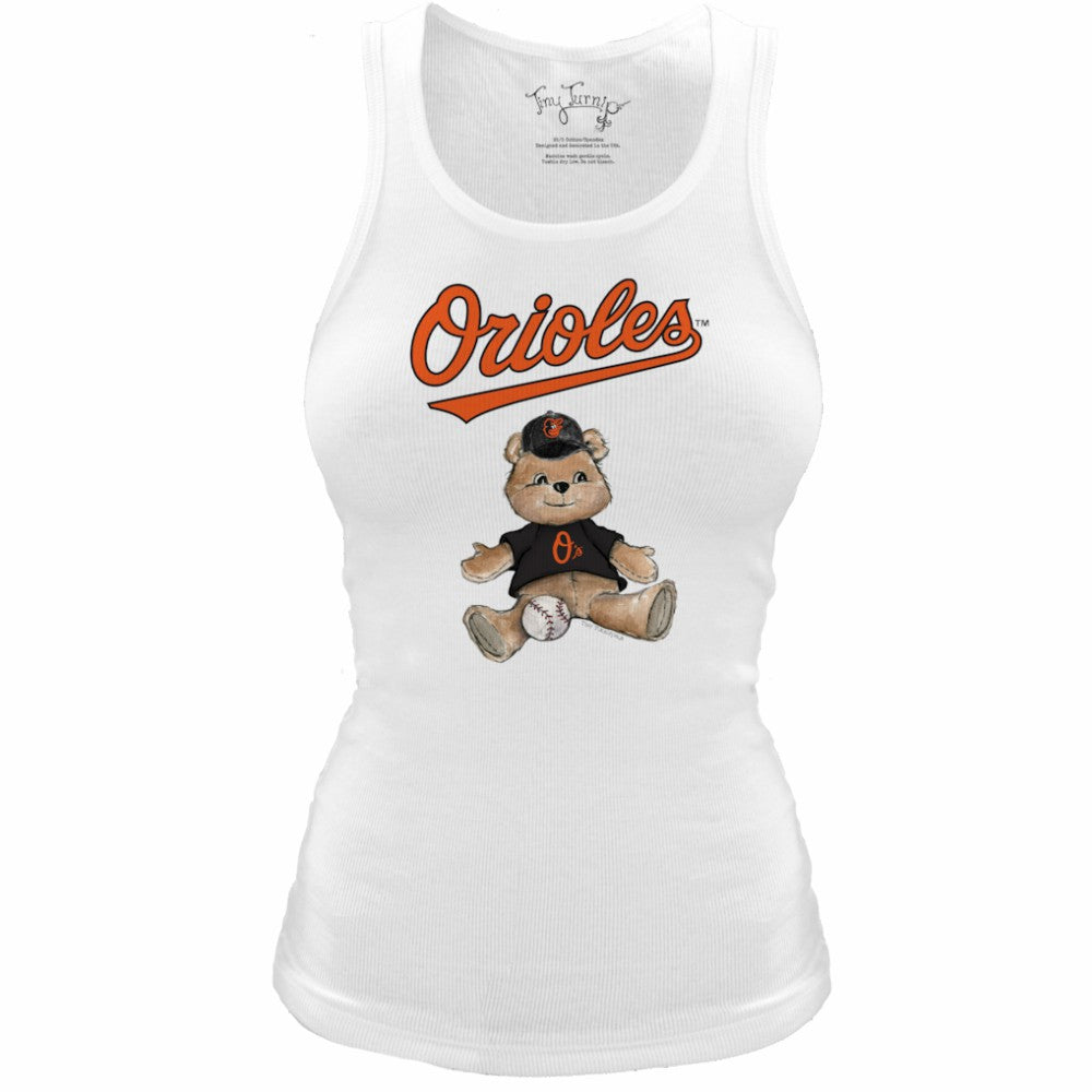Baltimore Orioles Tiny Turnip Women's Fitted Teddy Bear Tri-Blend Tank Top Sale