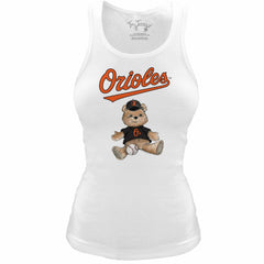 Baltimore Orioles Tiny Turnip Women's Fitted Teddy Bear Tri-Blend Tank Top Sale
