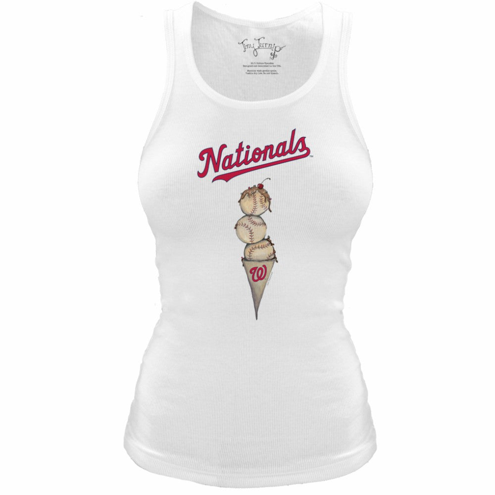 Washington Nationals Tiny Turnip Women's Fitted Triple Scoop Tri-Blend Tank Top Outlet