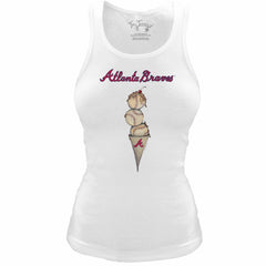 Atlanta Braves Tiny Turnip Women's Fitted Triple Scoop Tri-Blend Tank Top Sale